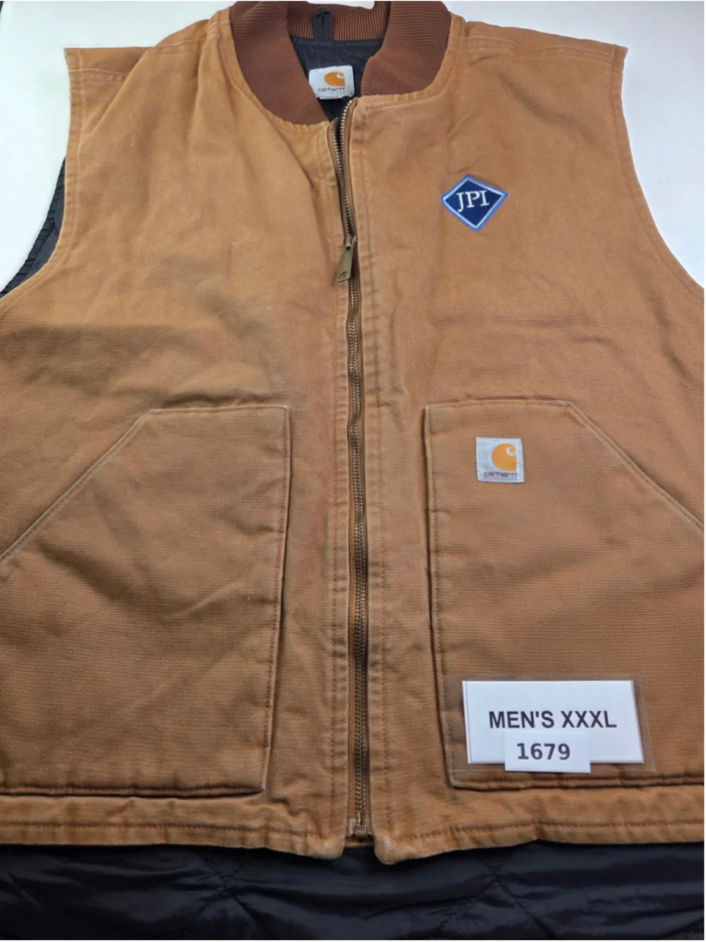 Men's Carhartt Vest 3XL Brown Black Quilted Lined Workwear #1679